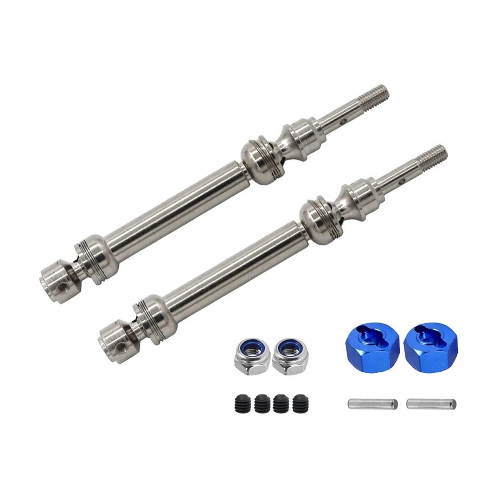 WERGHHG Für Traxxas Für Slash 4x4 2WD Für Rustler Für Stampede Für Hoss 4x4 2WD 1/10 RC Auto Upgrade Teile Metall Vorne Hinten Antriebswelle CVD Antriebswelle RC-Cars-Upgrade Teile(Silver,Front) von WERGHHG