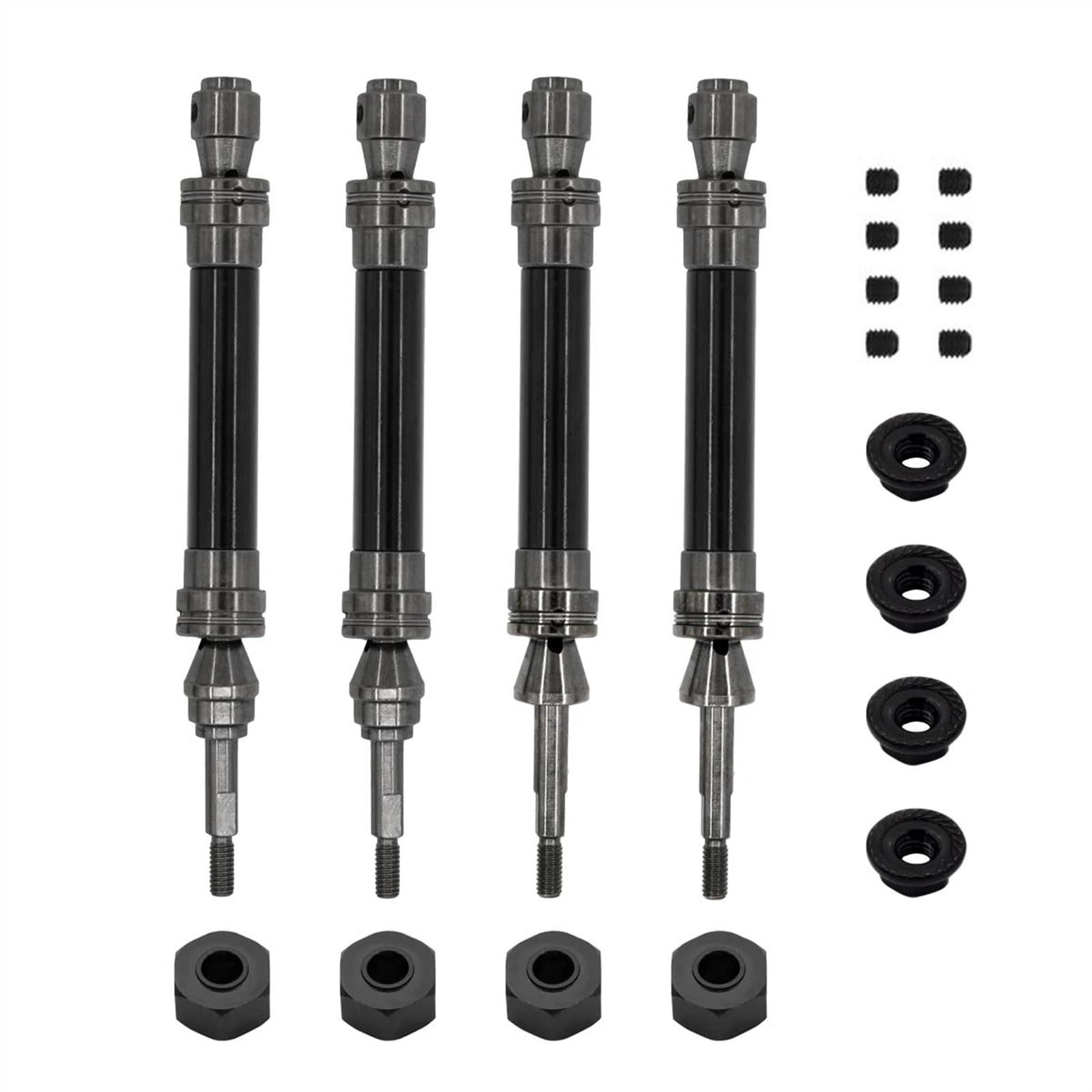 WERGHHG Für Traxxas Für Slash Für Rustler Für Stampede Für Hoss Für VXL 4X4 1/10 Metall Vorne Hinten Antriebswelle CVD Modifikation RC Auto Upgrade Teile RC-Cars-Upgrade Teile(Black,Set) von WERGHHG