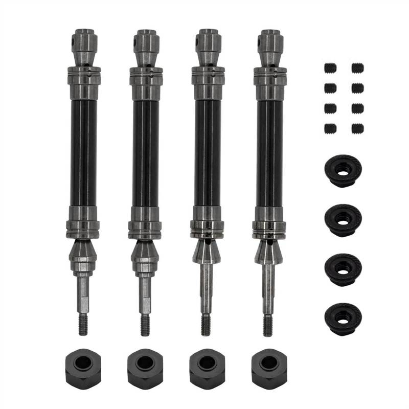 WERGHHG Für Traxxas Für Slash Für Rustler Für Stampede Für Hoss Für VXL 4X4 1/10 Metall Vorne Hinten Antriebswelle CVD Modifikation RC Auto Upgrade Teile RC-Cars-Upgrade Teile(Black,Set) von WERGHHG