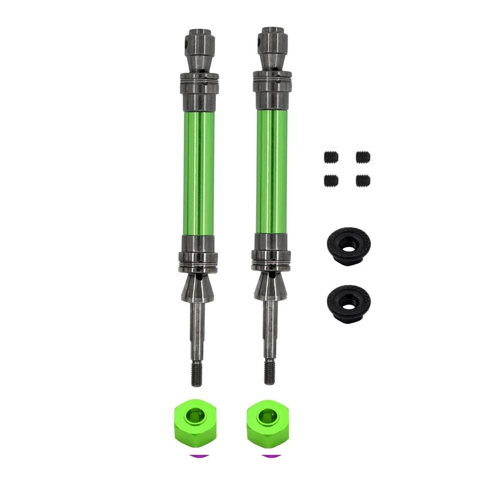 WERGHHG Für Traxxas Für Slash Für Rustler Für Stampede Für Hoss Für VXL 4X4 1/10 Metall Vorne Hinten Antriebswelle CVD Modifikation RC Auto Upgrade Teile RC-Cars-Upgrade Teile(Green,Rear) von WERGHHG