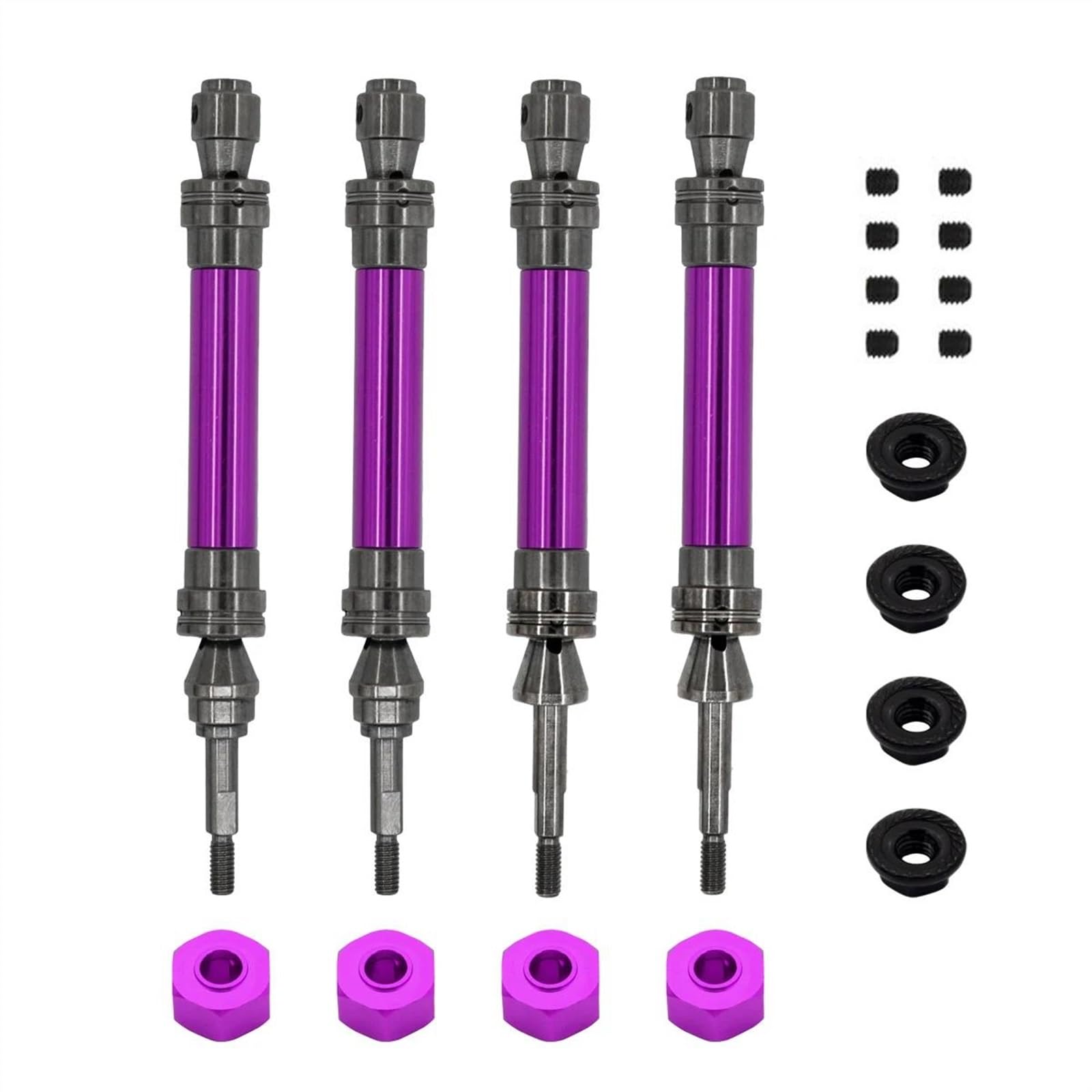 WERGHHG Für Traxxas Für Slash Für Rustler Für Stampede Für Hoss Für VXL 4X4 1/10 Metall Vorne Hinten Antriebswelle CVD Modifikation RC Auto Upgrade Teile RC-Cars-Upgrade Teile(Purple,Set) von WERGHHG