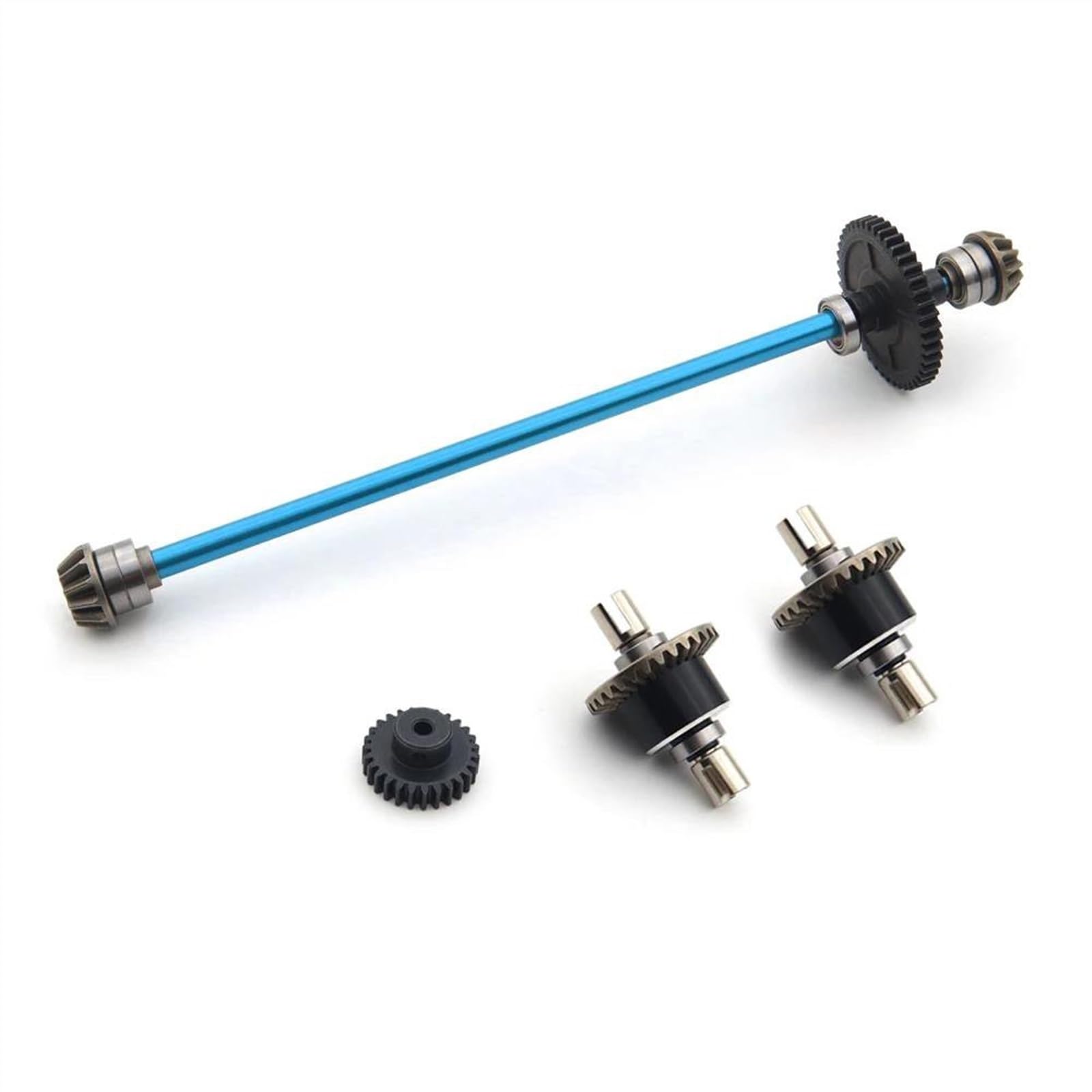 WERGHHG Für WLtoys 144002 144010 144001 1/14 Metall Upgrade 27T Motor Getriebe Zentrale Antriebswelle Montage RC Auto Teile Modifikation Zubehör RC-Cars-Upgrade Teile(Blue,Size 2) von WERGHHG