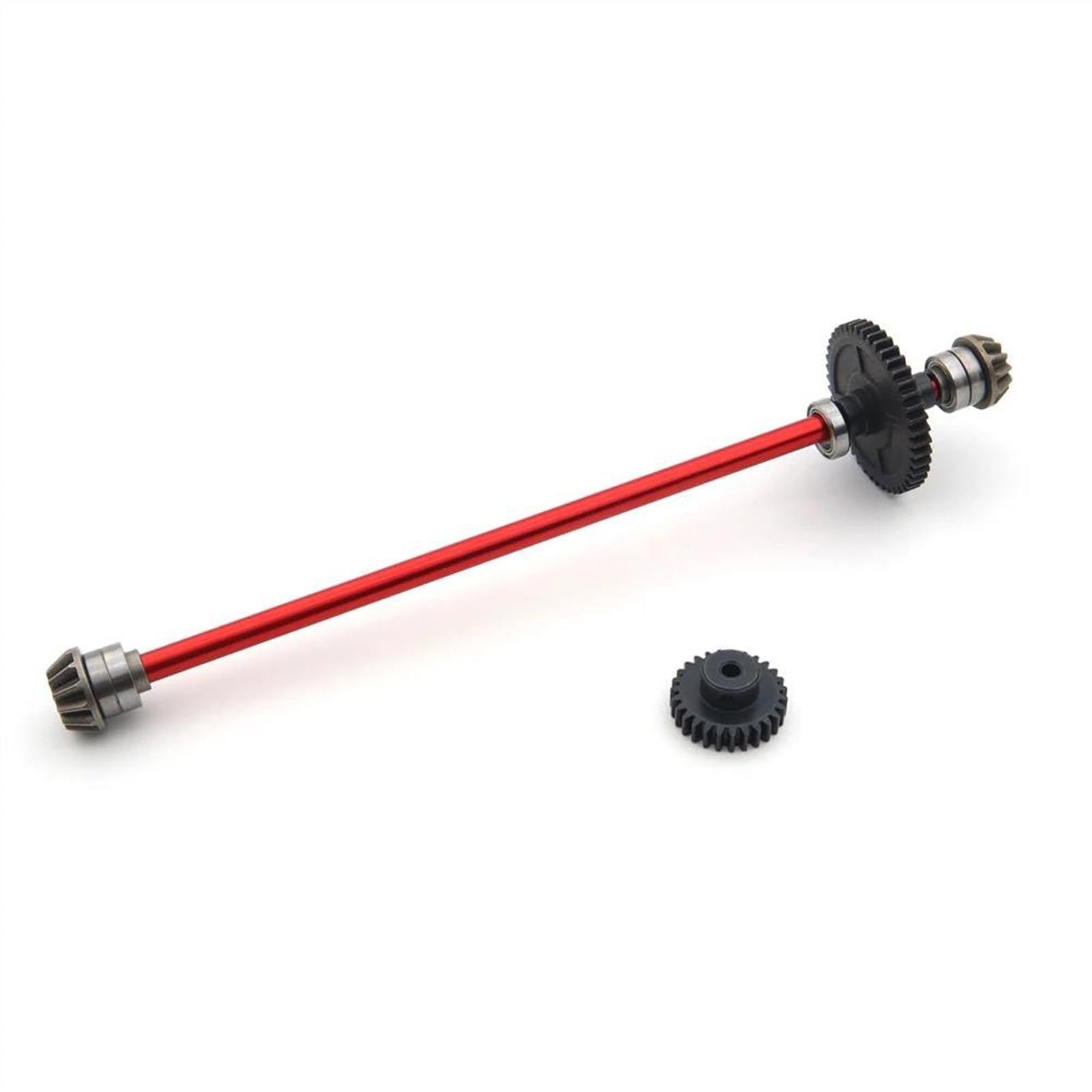 WERGHHG Für WLtoys 144002 144010 144001 1/14 Metall Upgrade 27T Motor Getriebe Zentrale Antriebswelle Montage RC Auto Teile Modifikation Zubehör RC-Cars-Upgrade Teile(Red,Size 1) von WERGHHG