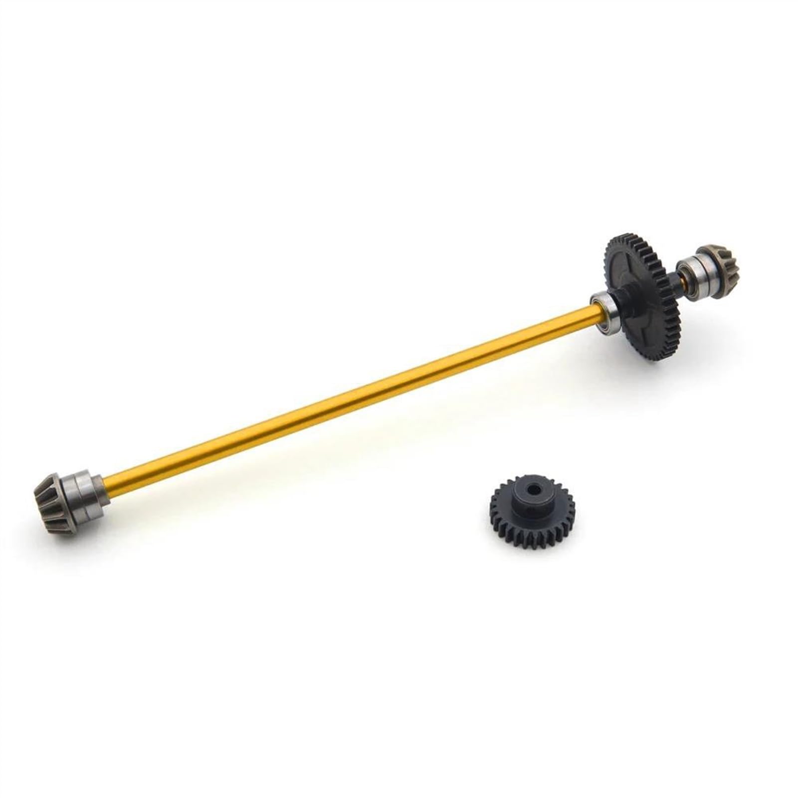 WERGHHG Für WLtoys 144002 144010 144001 1/14 Metall Upgrade 27T Motor Getriebe Zentrale Antriebswelle Montage RC Auto Teile Modifikation Zubehör RC-Cars-Upgrade Teile(Yellow,Size 1) von WERGHHG