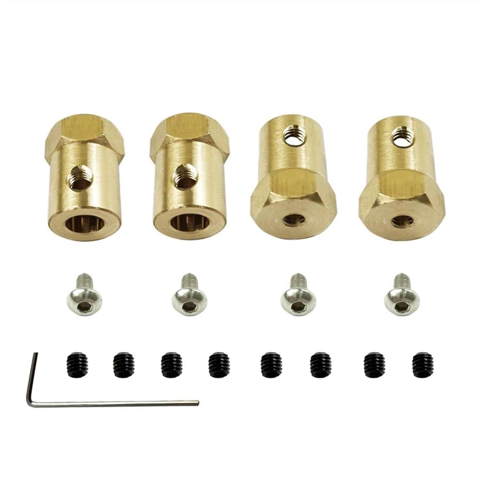 WERGHHG Für WPL D12 D42 Gummi Drift Reifen Upgrade Radnaben Gummi Weiche Reifen RC Auto Ersatzteile Ersatz RC Auto Zubehör Kinder Spielzeug RC-Cars-Upgrade Teile(Brass Adapter) von WERGHHG