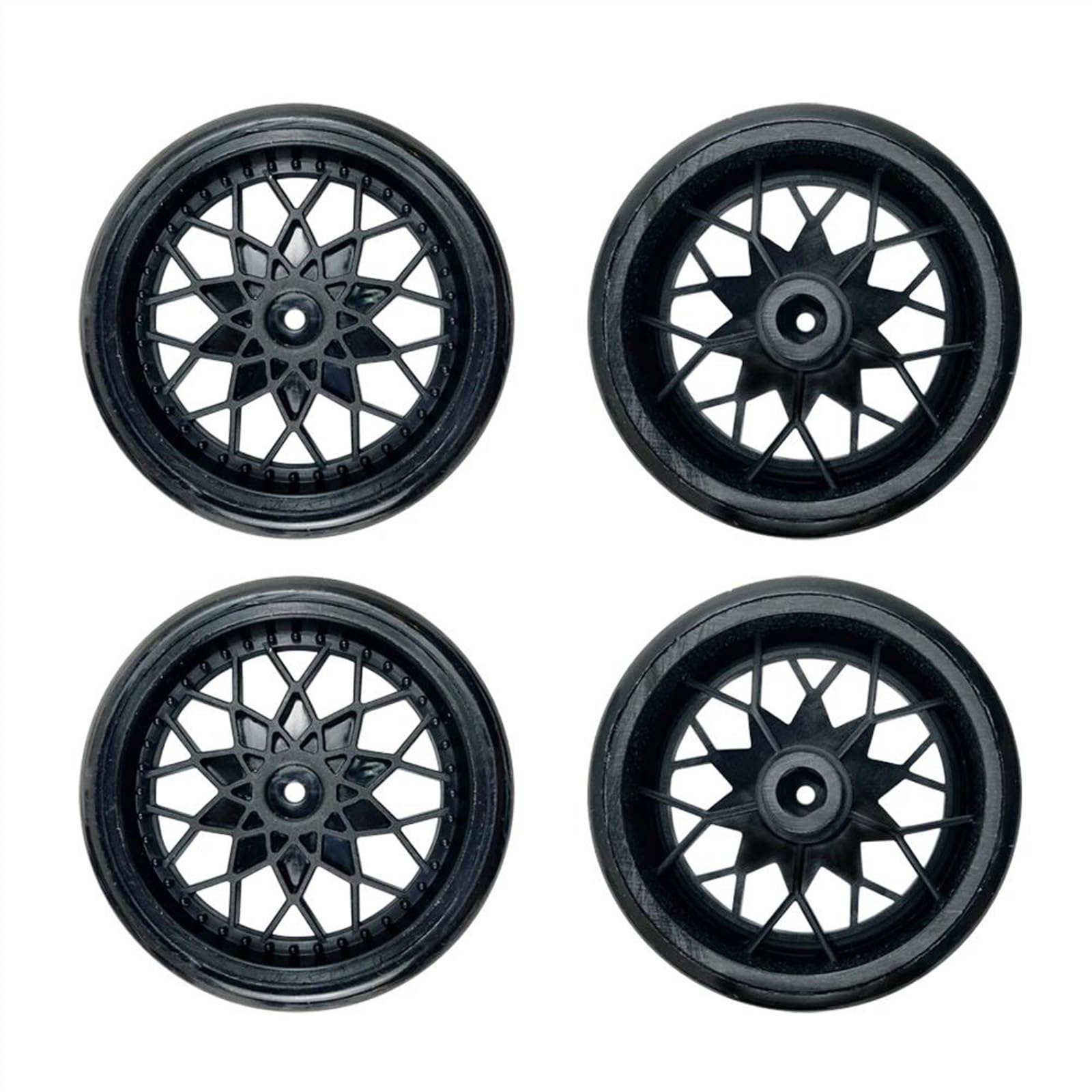 WERGHHG Für WPL D42 D12 Kunststoff Drift Reifen Bald Reifen Radnabe Kits RC LKW Modifikation Teile Kinder Spielzeug Ersatz RC Auto Zubehör RC-Cars-Upgrade Teile(Black) von WERGHHG