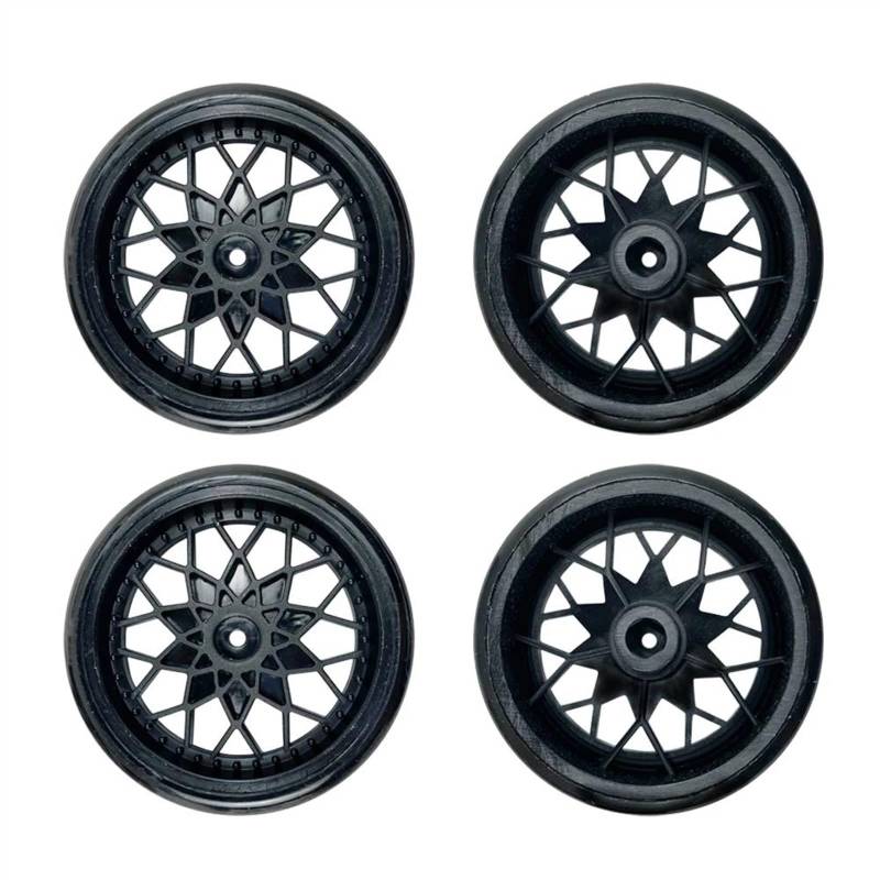 WERGHHG Für WPL D42 D12 Kunststoff Drift Reifen Bald Reifen Radnabe Kits RC LKW Modifikation Teile Kinder Spielzeug Ersatz RC Auto Zubehör RC-Cars-Upgrade Teile(Black) von WERGHHG