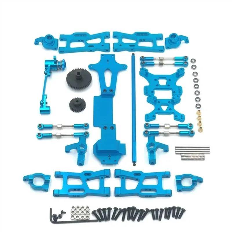 WERGHHG Für Wltoys 144001 144002 144010 1/14 Metall Upgrade Teile Kits Schaukel Arm Link Stange Lenkung Block Tasse Antriebswelle Lager RC Auto Zubehör RC-Cars-Upgrade Teile(Blue) von WERGHHG