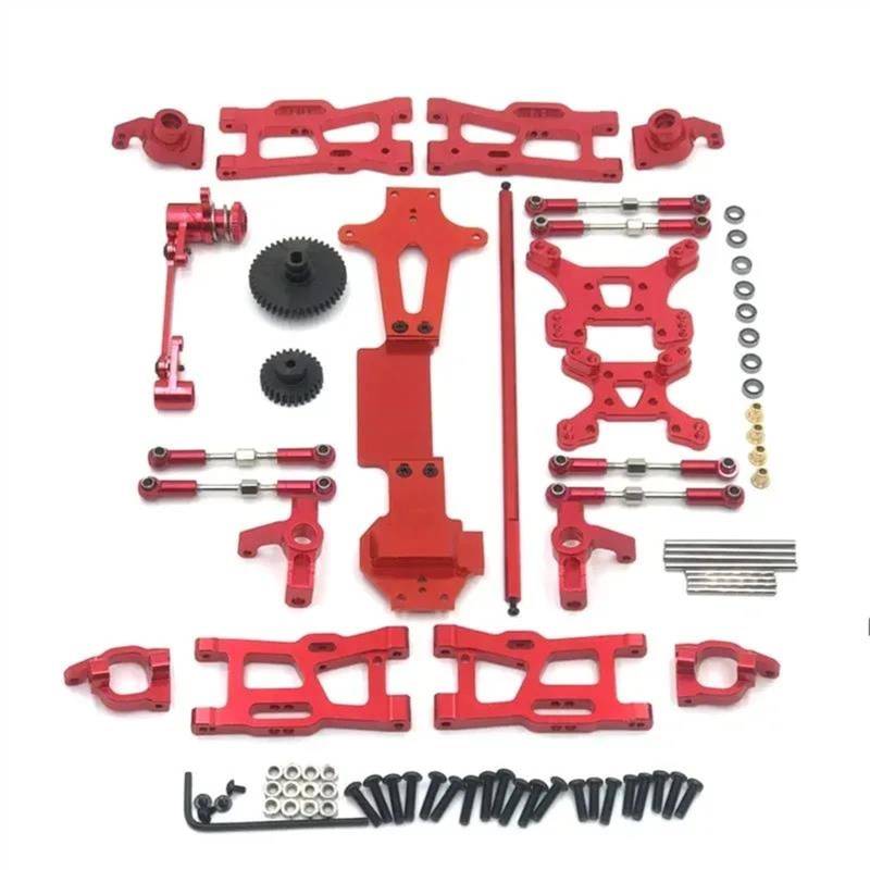 WERGHHG Für Wltoys 144001 144002 144010 1/14 Metall Upgrade Teile Kits Schaukel Arm Link Stange Lenkung Block Tasse Antriebswelle Lager RC Auto Zubehör RC-Cars-Upgrade Teile(Red) von WERGHHG