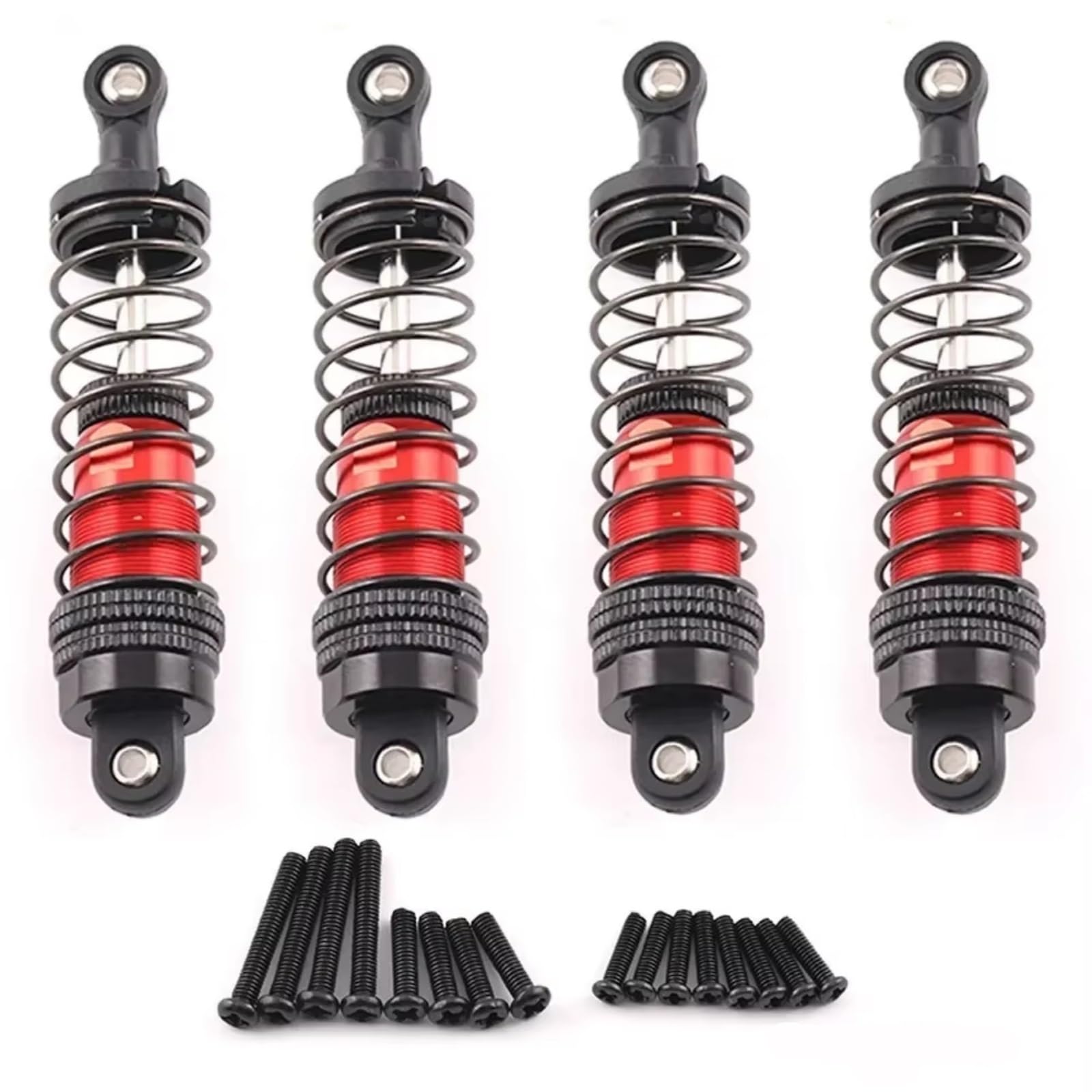 WERGHHG RC Auto Stoßdämpfer Kompatibel Mit 124016 124017 124018 124019 1/12 RC Auto-Ersatzteilen. Verbesserter Stoßdämpfer Vorne Hinten Aus Metall Für Federdämpfer(Red A) von WERGHHG