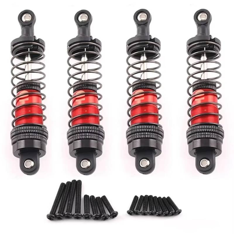 WERGHHG RC Auto Stoßdämpfer Kompatibel Mit 124016 124017 124018 124019 1/12 RC Auto-Ersatzteilen. Verbesserter Stoßdämpfer Vorne Hinten Aus Metall Für Federdämpfer(Red A) von WERGHHG