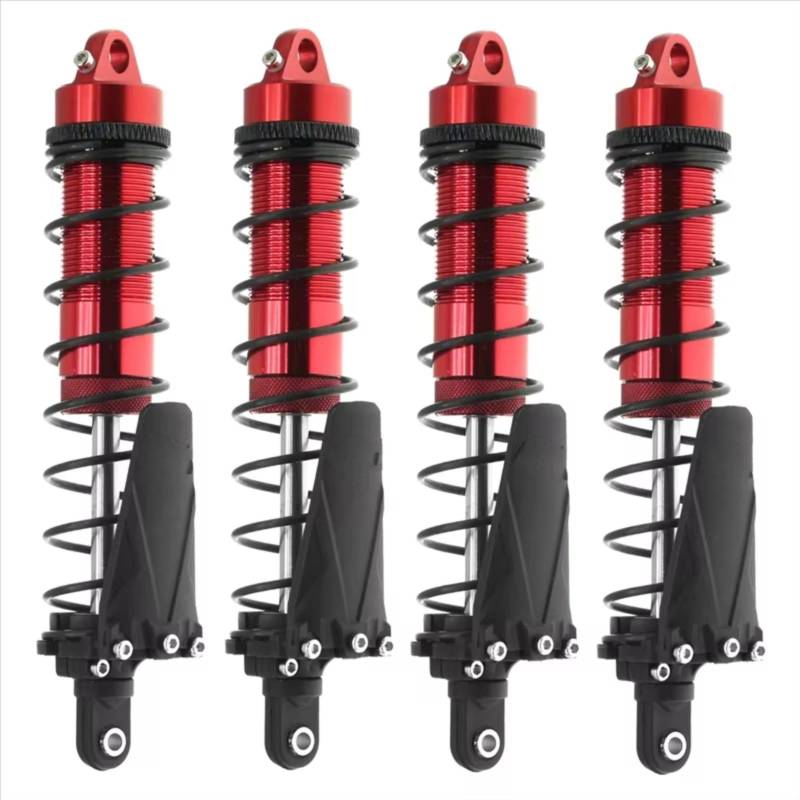 WERGHHG RC Auto Stoßdämpfer Kompatibel Mit Axial Für SCX10 AXI03007 RBX10 D90 Für TRX4 1/10 RC Crawler Autoteile 4PCS Metall 120Mm Stoßdämpfer Öldämpfer(Red) von WERGHHG