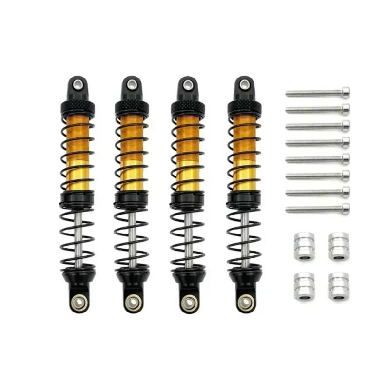WERGHHG RC Auto Stoßdämpfer Kompatibel Mit MN Für Defender D90 1/10 Fernbedienung Auto Upgrade Teile Zubehör 4 Stück Metall Stoßdämpfer Öldämpfer(Yellow) von WERGHHG