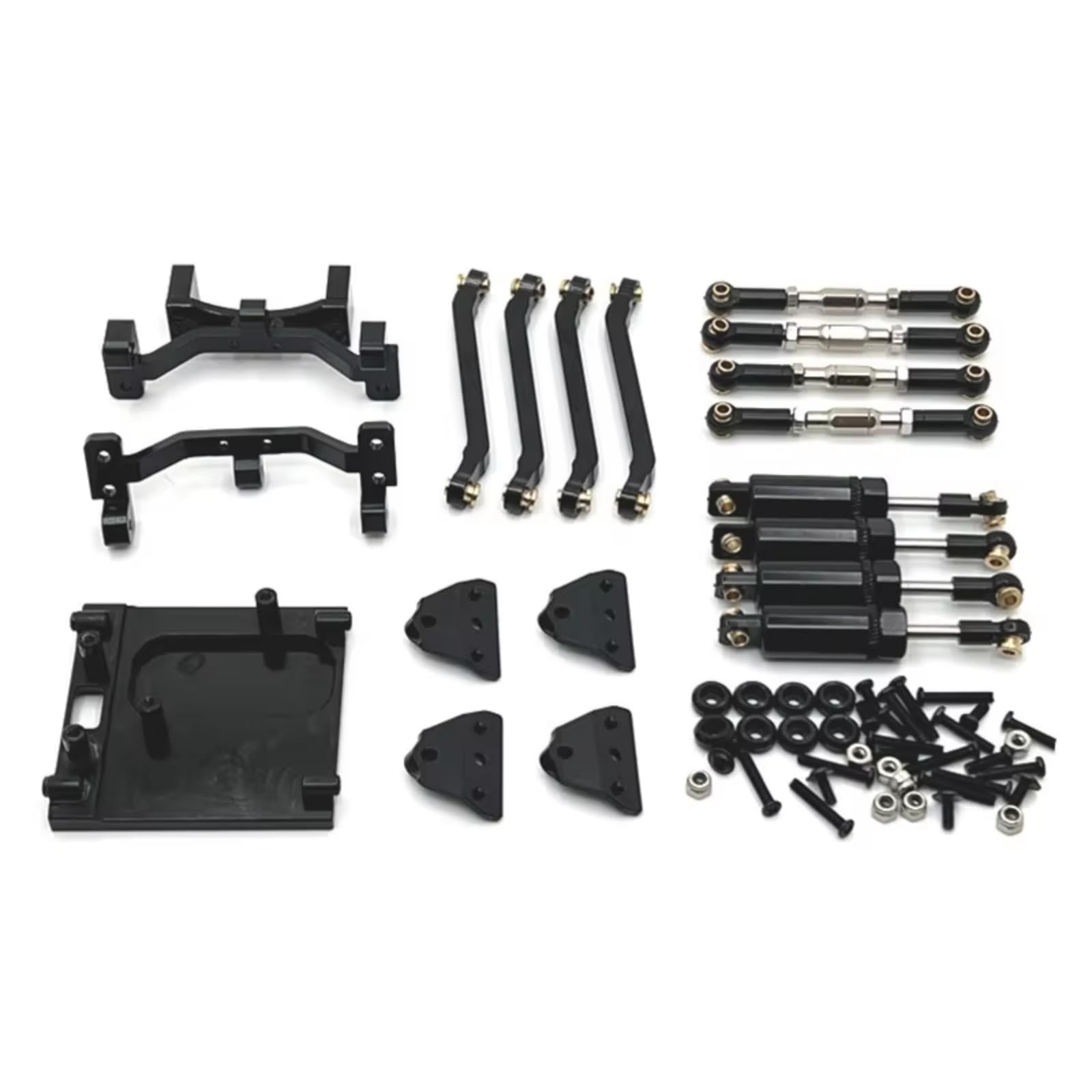 WERGHHG RC Auto Stoßdämpfer Kompatibel Mit MN99S 1/12 Rc Auto-Ersatzteilen, Metall-Upgrade-Spurstangen-Stoßdämpfer-Kit-Tasche(Black) von WERGHHG