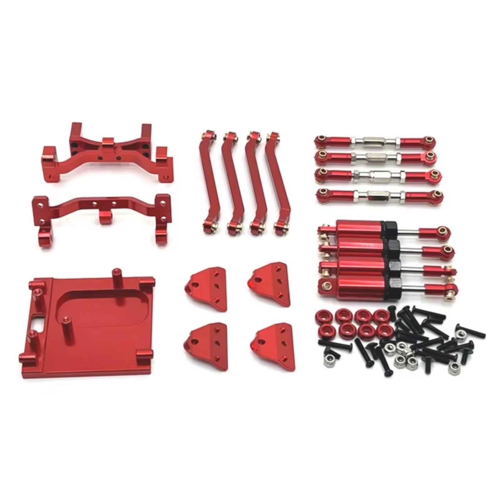 WERGHHG RC Auto Stoßdämpfer Kompatibel Mit MN99S 1/12 Rc Auto-Ersatzteilen, Metall-Upgrade-Spurstangen-Stoßdämpfer-Kit-Tasche(Red) von WERGHHG