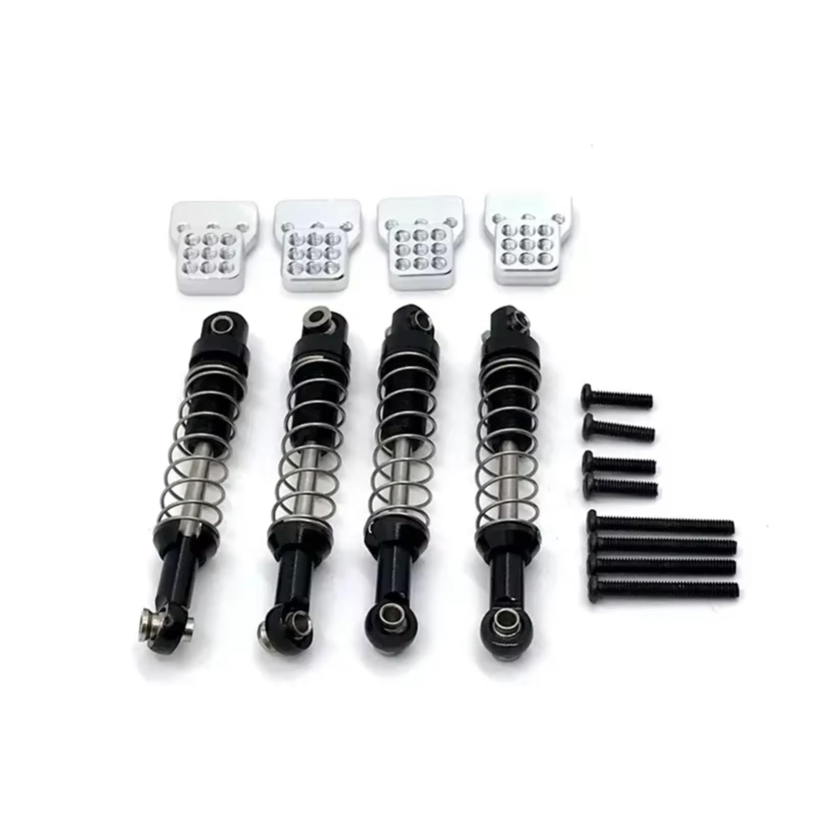 WERGHHG RC Auto Stoßdämpfer Kompatibel Mit WPL C14 C24 C34 C44 Für MN D90 D91 MN45 MN96 MN99 RC Auto Aluminiumlegierung Stoßdämpfer Mit Extender Hard Kits(Black) von WERGHHG