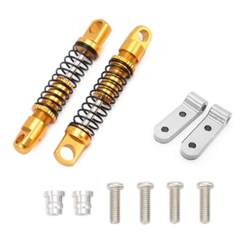 WERGHHG RC Auto Stoßdämpfer Kompatibel Mit WPL D12 RC-Auto-Upgrades Teile Zubehör Metall-Stoßdämpfer Hinten Mit Halterung Für Sitz Befestigt(Yellow) von WERGHHG
