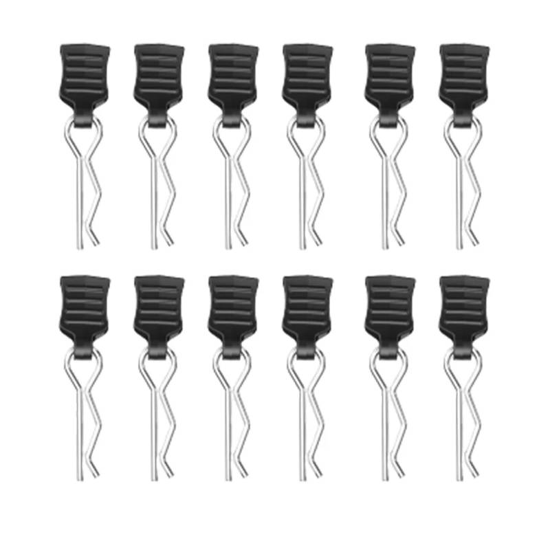 WERGHHG RC-Cars-Upgrade Teile Für Axial SCX10 TRX-4 4/12 Stücke RC Autoteile Metall R-Typ Autoschale Karosserie Feste Clips Pin Mit Lasche Ersatzteile(1 8 12PCS) von WERGHHG