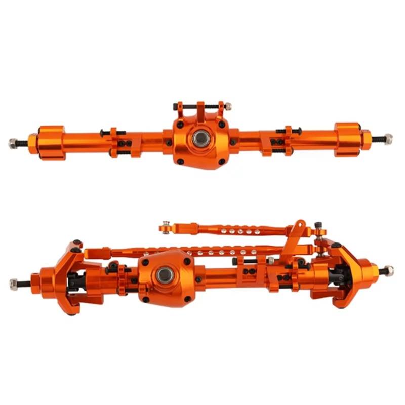 WERGHHG RC-Cars-Upgrade Teile Für Axial SCX6 1/6 RC Crawler Auto Upgrade Teile Ersatz Zubehör 2Pcs Metall Vorder- Und Hinterachse Set Modifizierte Teile(Orange) von WERGHHG