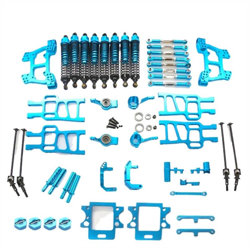 WERGHHG RC-Cars-Upgrade Teile Für HSP HSP94108 HSP94110 HSP94111 1/10 RC Auto Crawler Auto Upgrade Teile Schwinge Stoßdämpfer Lenkung Gruppe Modifizierte Teile(Blue) von WERGHHG
