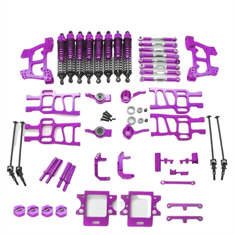 WERGHHG RC-Cars-Upgrade Teile Für HSP HSP94108 HSP94110 HSP94111 1/10 RC Auto Crawler Auto Upgrade Teile Schwinge Stoßdämpfer Lenkung Gruppe Modifizierte Teile(Purple) von WERGHHG