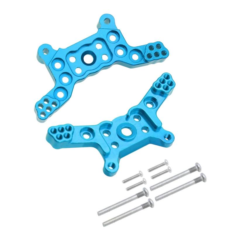 WERGHHG RC-Cars-Upgrade Teile Für MJX Für Hyper Für Go 14209 14210 2 Stücke RC Teile Metall Vorne Hinten Stoßdämpfer Halterung Montieren Fernbedienung Auto Aluminium Modifizierte Teile(Blue) von WERGHHG