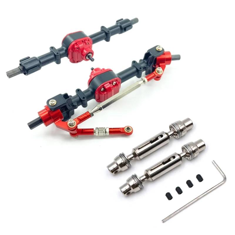 WERGHHG RC-Cars-Upgrade Teile Für MN D90 D91 D96 D99S MN90 MN96 MN99 MN99S 1/12 RC Auto Metall Vorder- Und Hinterachse Mit Antriebswelle RC Auto Upgrades Teile Zubehör(Black) von WERGHHG