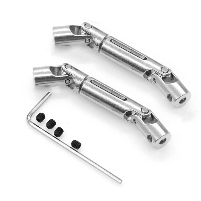 WERGHHG RC-Cars-Upgrade Teile Für MN D90 D91 MN40 MN45 MN96 MN99 MN99s 4WD 6WD Ural Truck 1/12 RC Auto Upgrade Metall Antriebswelle Getriebewelle RC Zubehör(Silver) von WERGHHG