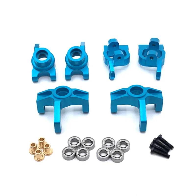 WERGHHG RC-Cars-Upgrade Teile Für WLtoys 144010 144001 144002 124017 124016 124018 124019 LC 1/14 RC Autoteile Metallteile Modifizierter Lenkbecher, C-Sitz, Hinterradbecher(Blue) von WERGHHG