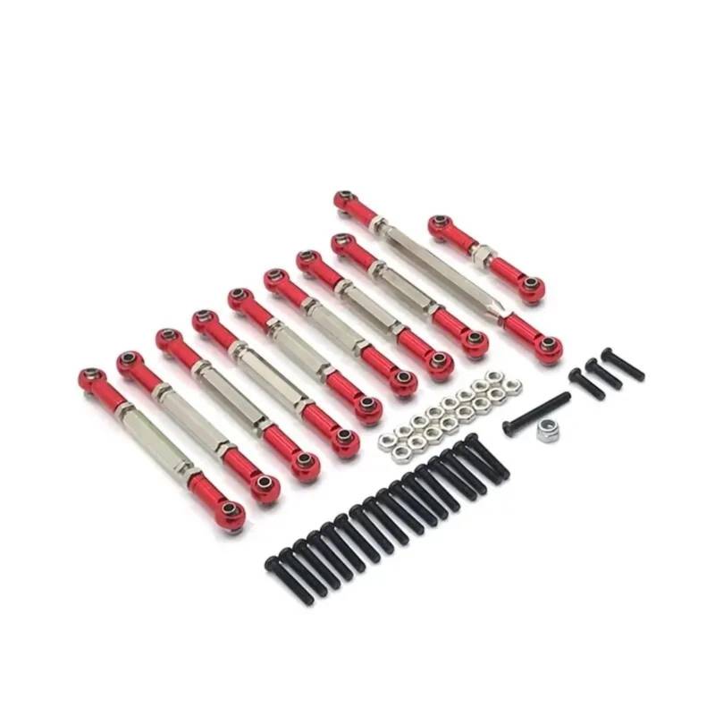 WERGHHG RC-Cars-Upgrade Teile Für WPL C14 C24 1/16 RC-Auto Spurstange Lenkung Metallgestänge Für Combo Kit RC-Auto-Upgrade Modifiziertes Zubehör RC-Auto-Ersatz-DIY-Teile(Red) von WERGHHG