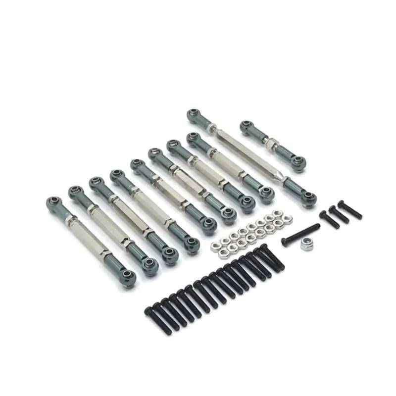 WERGHHG RC-Cars-Upgrade Teile Für WPL C14 C24 1/16 RC-Auto Spurstange Lenkung Metallgestänge Für Combo Kit RC-Auto-Upgrade Modifiziertes Zubehör RC-Auto-Ersatz-DIY-Teile(Titanium) von WERGHHG