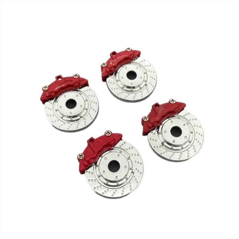 WERGHHG RC-Cars-Upgrade Teile Für WPL D12 MN99 MN90 C24 C34 RC Ersatzteile Upgrade 4PCS Metall Bremsscheibe Bremssattel Reifen Modifikation RC Modifikation Zubehör(Red) von WERGHHG