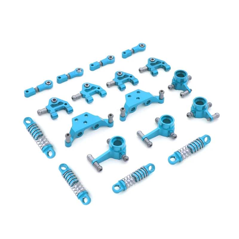 WERGHHG RC-Cars-Upgrade Teile Für Wltoys P929 P939 K979 K989 K999 K969 1/28 RC Auto Metall Stoßdämpfer CVD Lenkung Cup Für Schwinge Komplettset Verbesserte Teile(Blue,6 Set) von WERGHHG