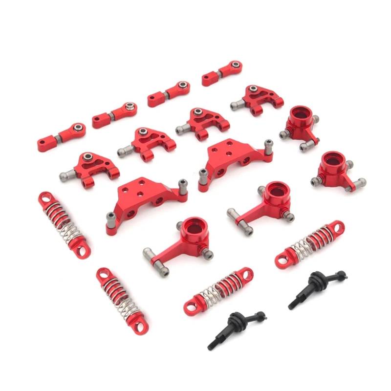 WERGHHG RC-Cars-Upgrade Teile Für Wltoys P929 P939 K979 K989 K999 K969 1/28 RC Auto Metall Stoßdämpfer CVD Lenkung Cup Für Schwinge Komplettset Verbesserte Teile(Red,7 Set) von WERGHHG