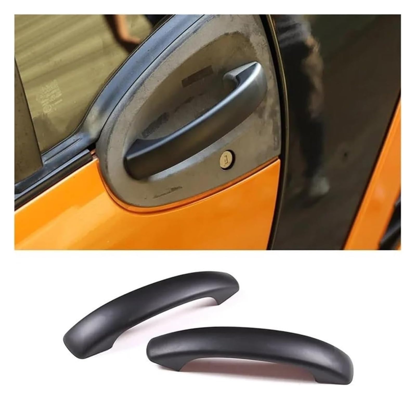 Auto Außentürgriffabdeckung Für M&ercedes Für B&enz Für Smart 451 Für Fortwo 2009-2015 Autoverkleidung Außentürgriffabdeckung(2pcs Matte Black) von WERKFNKBNH