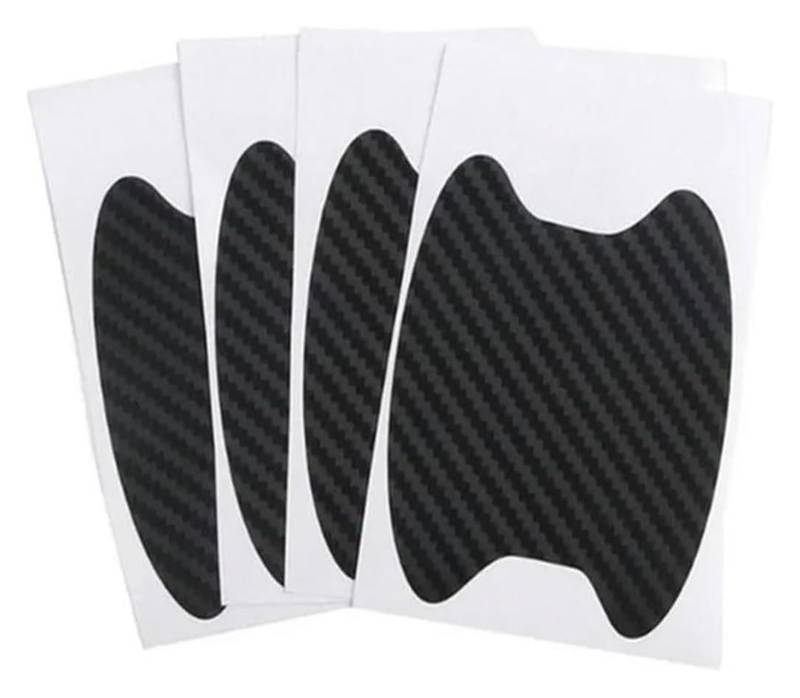 Auto Außentürgriffabdeckung Türgriff Carbon Fiber Protector Anti Scratch Auto Autos Griff Schutz Auto Aufkleber Auto Zubehör(Black 4pc) von WERKFNKBNH