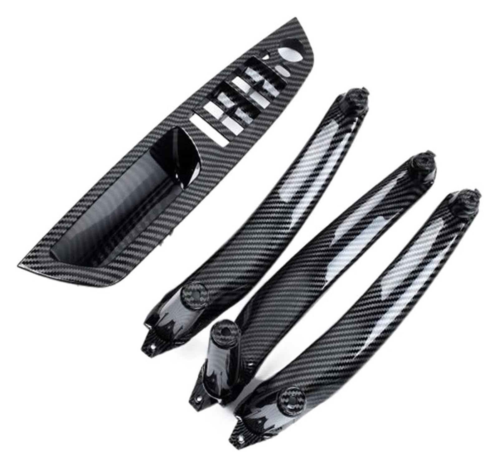 Auto Innere Türgriffverkleidung Für E70 E71 X5 X6 2007-2014 Auto Armlehne Links Vorne LHD Innentürgriff Innenverkleidung Pull Trim Cover(Carbon Fiber 4pcs) von WERKFNKBNH