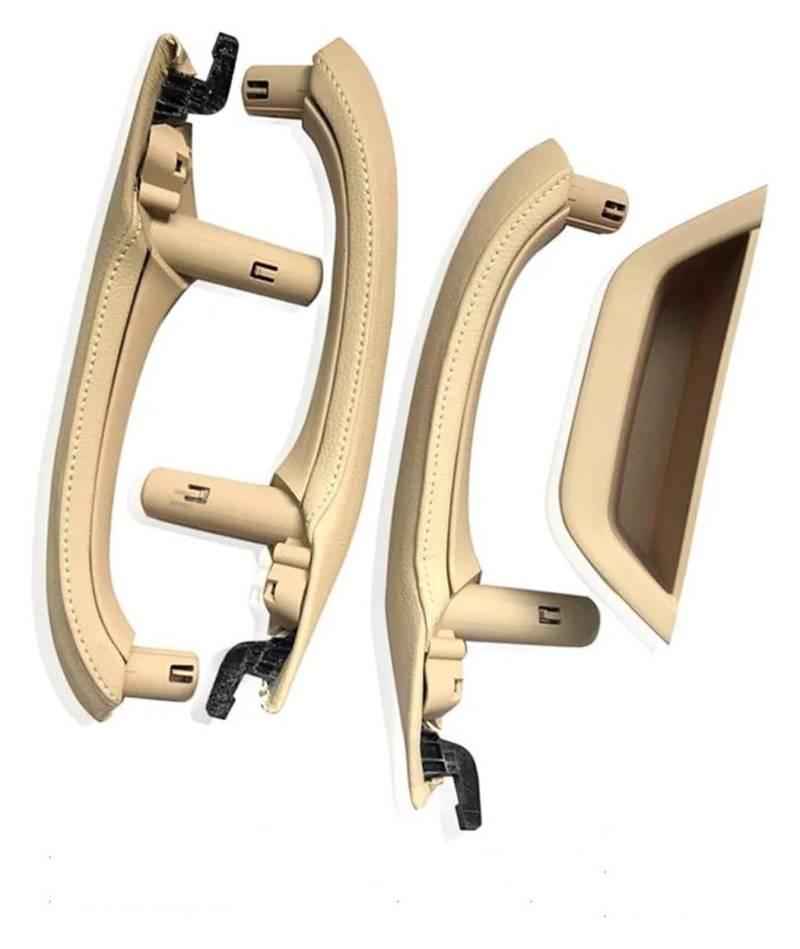 Auto Innere Türgriffverkleidung Für X3 X4 F25 F26 2010-2016 RHD Auto Innentürgriff Abdeckung Fahrer Armlehne Trim(Rhd 7pcs Set Beige) von WERKFNKBNH