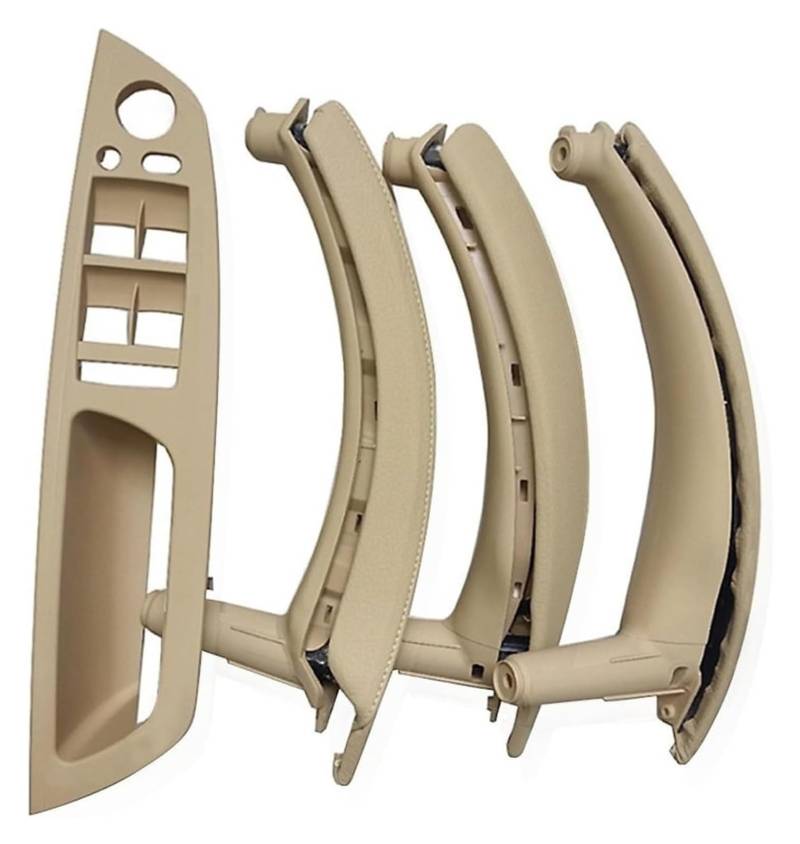 Auto Innere Türgriffverkleidung Für X5 X6 E70 E71 E72 2007-2013 Innenverkleidung Pull Trim Leder Außenbezug Set(Lhd Beige 7pcs Set) von WERKFNKBNH