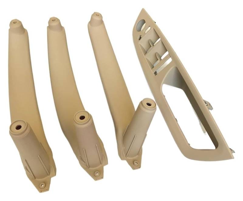 Auto Innere Türgriffverkleidung Für X5 X6 E70 E71 E72 2007-2013 RHD Rechtslenker Innentür Armlehne Leder Zuggriff Komplettset(Rhd Beige 4pcs) von WERKFNKBNH