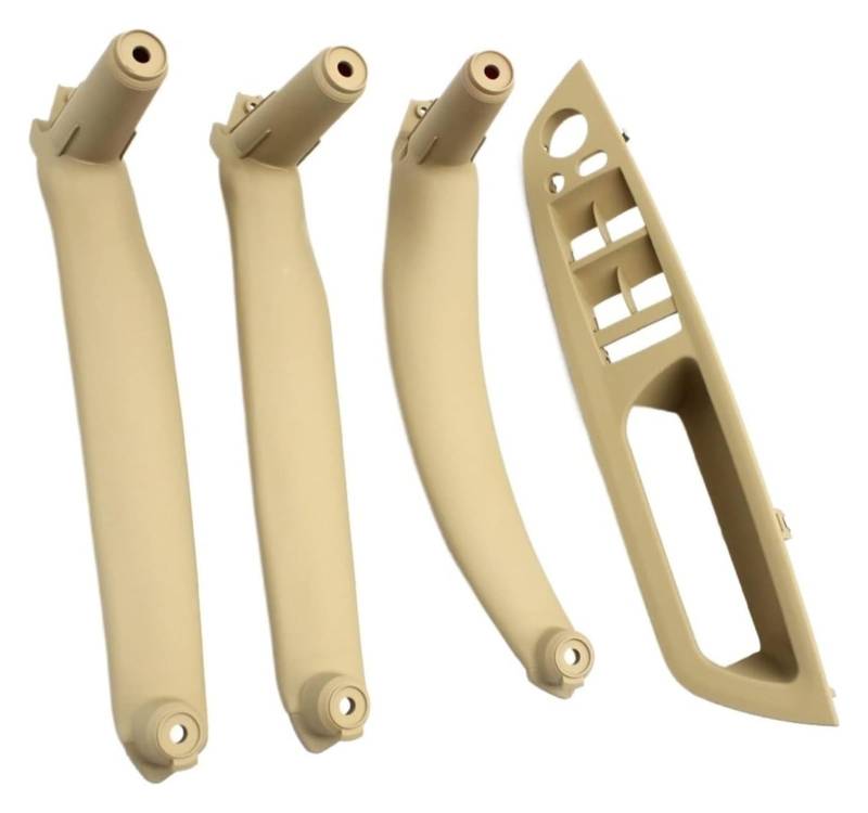 Auto Innere Türgriffverkleidung Für X5 X6 E70 E71 E72 2007-2013 RHD Rechtslenker Innentür Armlehne Leder Zuggriff Komplettset(Rhd Beige 4pcs) von WERKFNKBNH