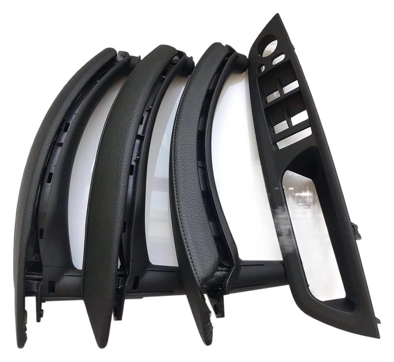 Auto Innere Türgriffverkleidung Für X5 X6 E70 E71 E72 2007-2013 RHD Rechtslenker Innentür Armlehne Leder Zuggriff Komplettset(Rhd Black 7pcs) von WERKFNKBNH