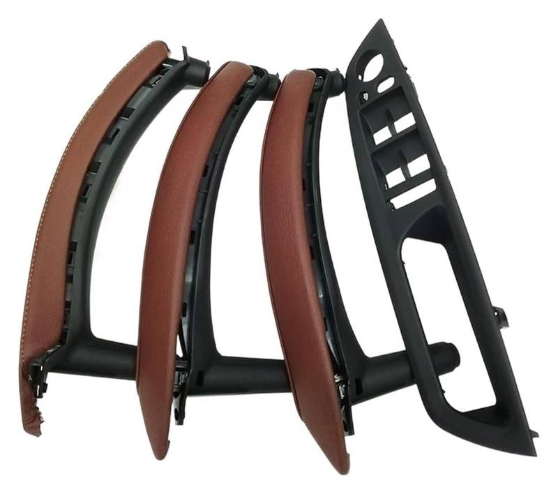 Auto Innere Türgriffverkleidung Für X5 X6 E70 E71 E72 2007-2013 RHD Rechtslenker Innentür Armlehne Leder Zuggriff Komplettset(Rhd Red 7pcs) von WERKFNKBNH