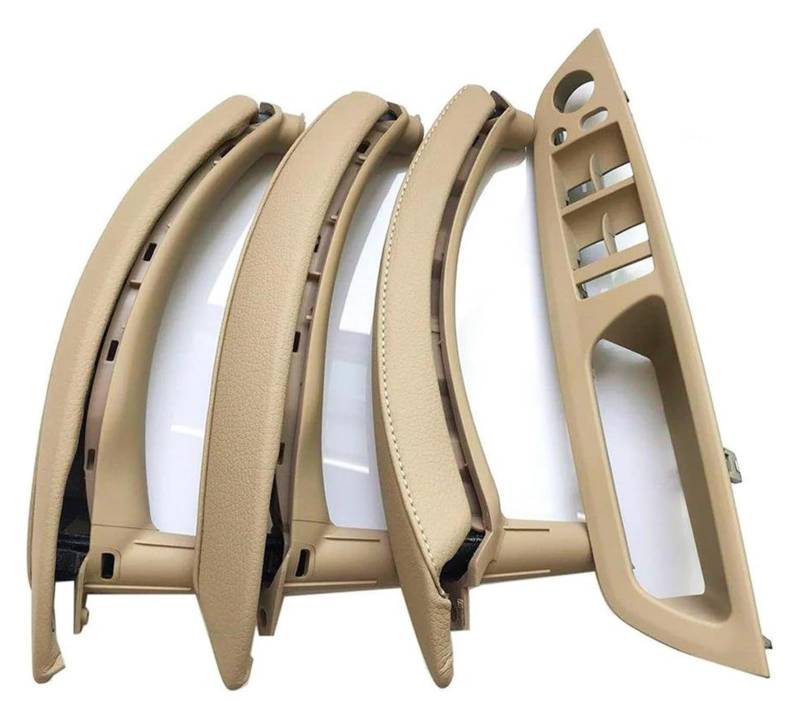 Auto Innere Türgriffverkleidung Für X5 X6 E70 E71 E72 2007-2014 RHD Rechtslenker Innentür Armlehne Zuggriff(Rhd Beige 7pcs) von WERKFNKBNH