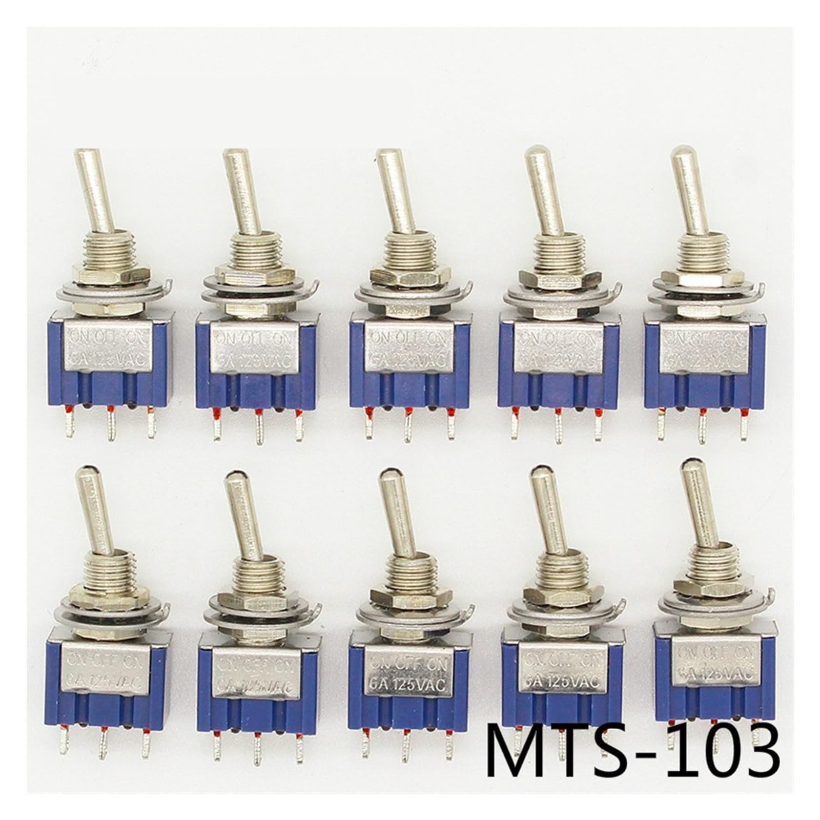 10Pcs ON-Off-ON 3 Pin 3 Position Latching Toggle Switch AC 125V/6A 250V/3A WERQKJXCZ von WERQKJXCZ