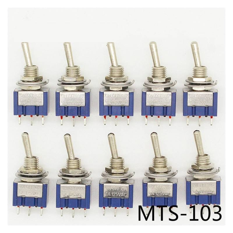 10Pcs ON-Off-ON 3 Pin 3 Position Latching Toggle Switch AC 125V/6A 250V/3A WERQKJXCZ von WERQKJXCZ