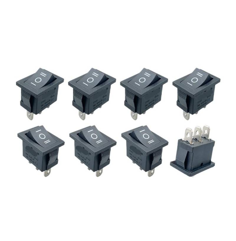 5PCS KCD2 203 6P black three position toggle switch 6A/250VAC 10A/125VAC (on/off/on) rocker switch 1011 WERQKJXCZ von WERQKJXCZ