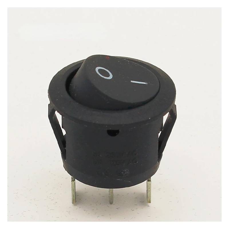 5Pcs Round Black 3 Pin SPDT ON-OFF Rocker Switch Snap-in WERQKJXCZ von WERQKJXCZ