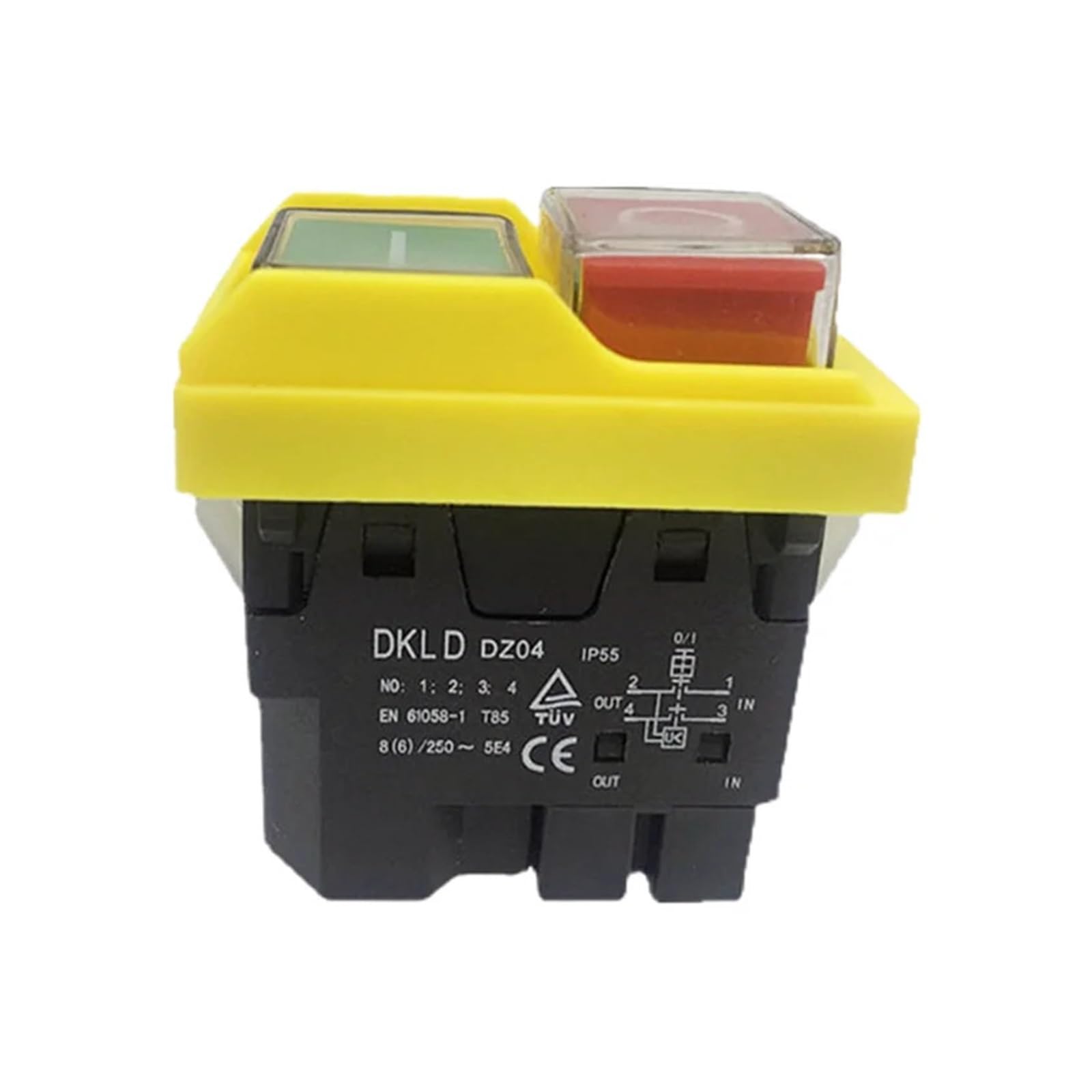 DZ04 4 pins Waterproof Electromagnetic Push Button Switches Start Stop Switch for Grinding Machine 250VAC 8(6) A WERQKJXCZ von WERQKJXCZ