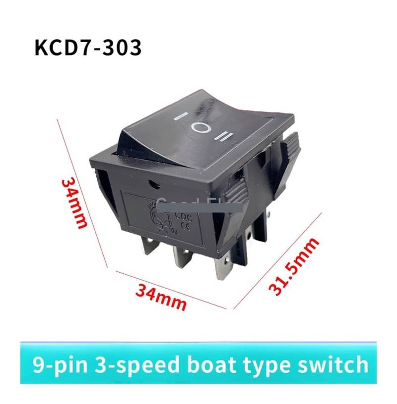 KCD7-303 ship switch ON- OFF- ON 9 pin 36 * 31mm 16A250V/20A125V power switch WERQKJXCZ von WERQKJXCZ